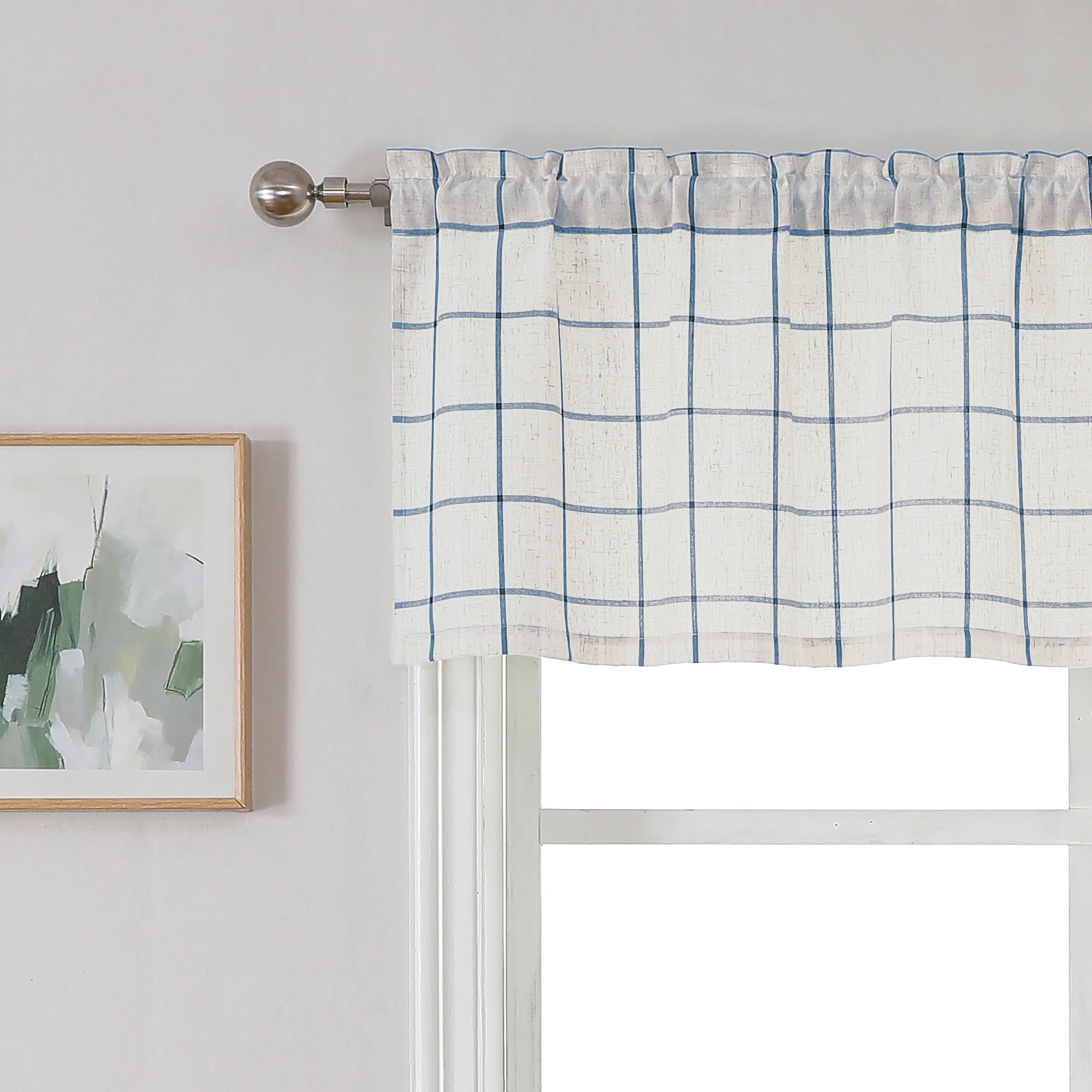 Bapawfish Buffalo Plaid Kitchen Curtain Valances Rod Pocket 55"x15"x1
