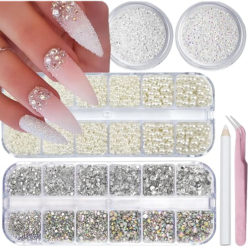 Flatback Nail Pearls Rhinestones for Nail Art DIY Nail Charms