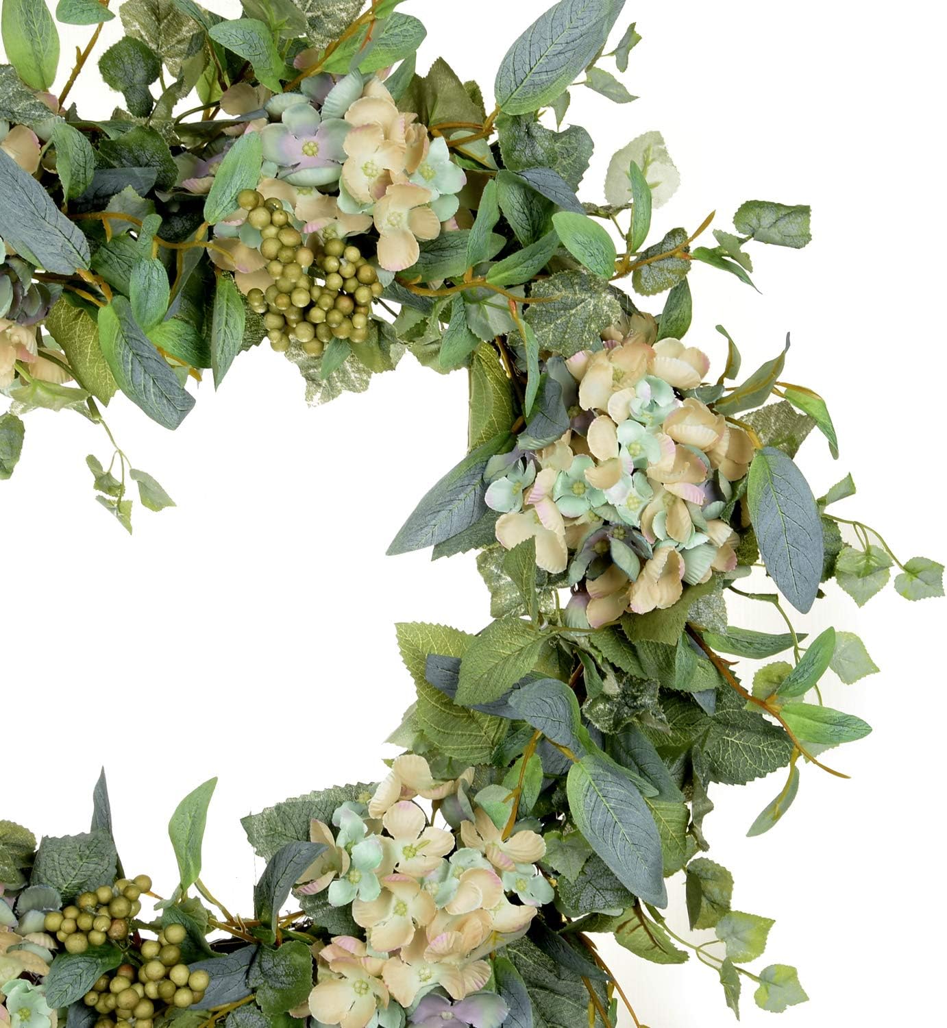 Bіg Sаlе POETIC WREATH Front Door Wreath Green Wreath Large 24 Inch Green Leaf Berry Wild Flower Grapevine Wreath Year Round Wreath Summer Wreath Handmade Wreath Rustic Wreath Front Door Decoration