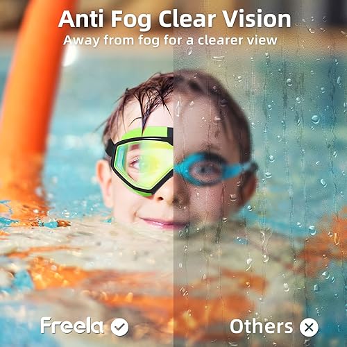 Miniatura 3 de Freela Gafas de natación transparentes para niños de 3 a 15 años, antiniebla, sin fugas, para piscina, playa, natación