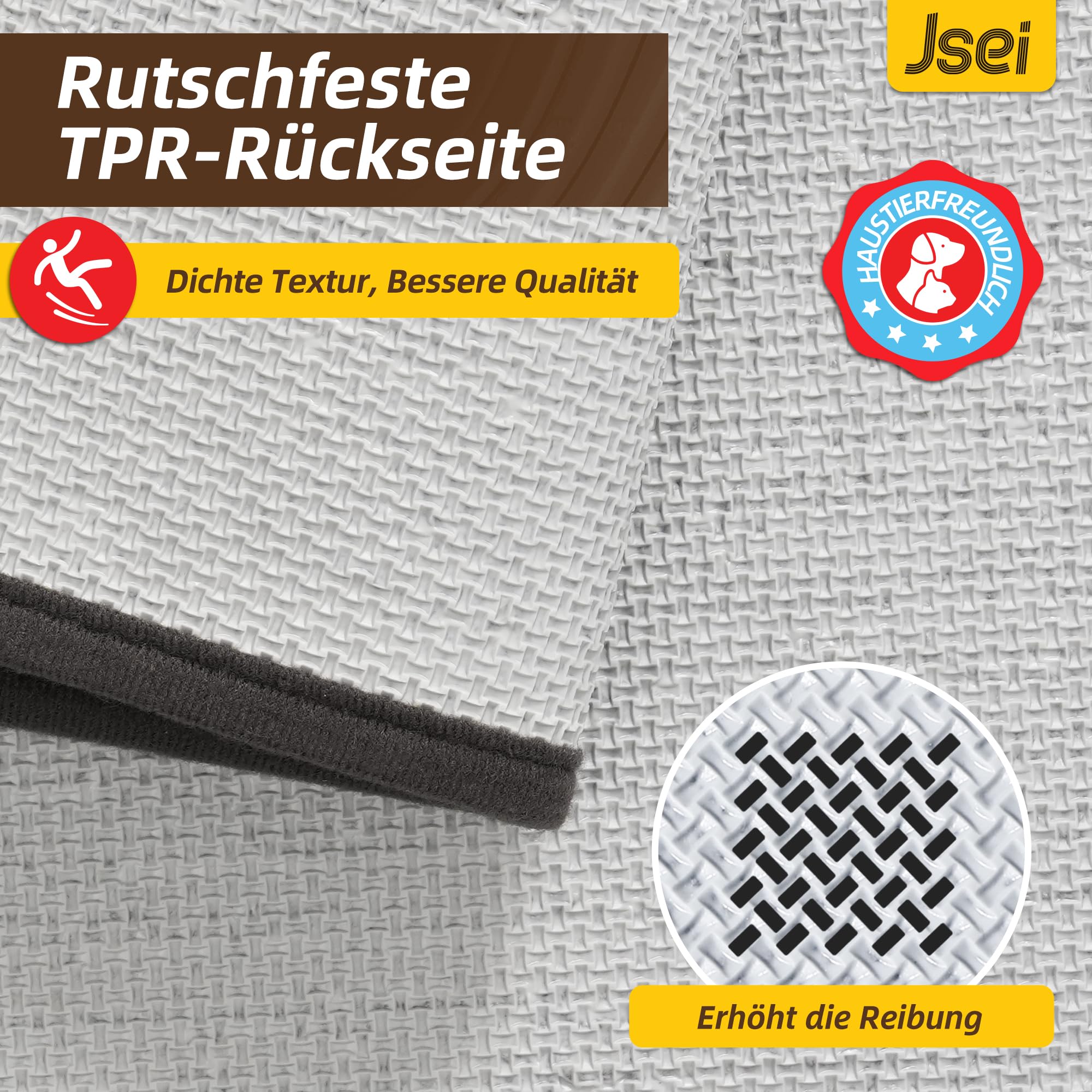 JSEI Türmatte Innen Waschbar rutschfest, Fußmatte, 80x120cm, Grau