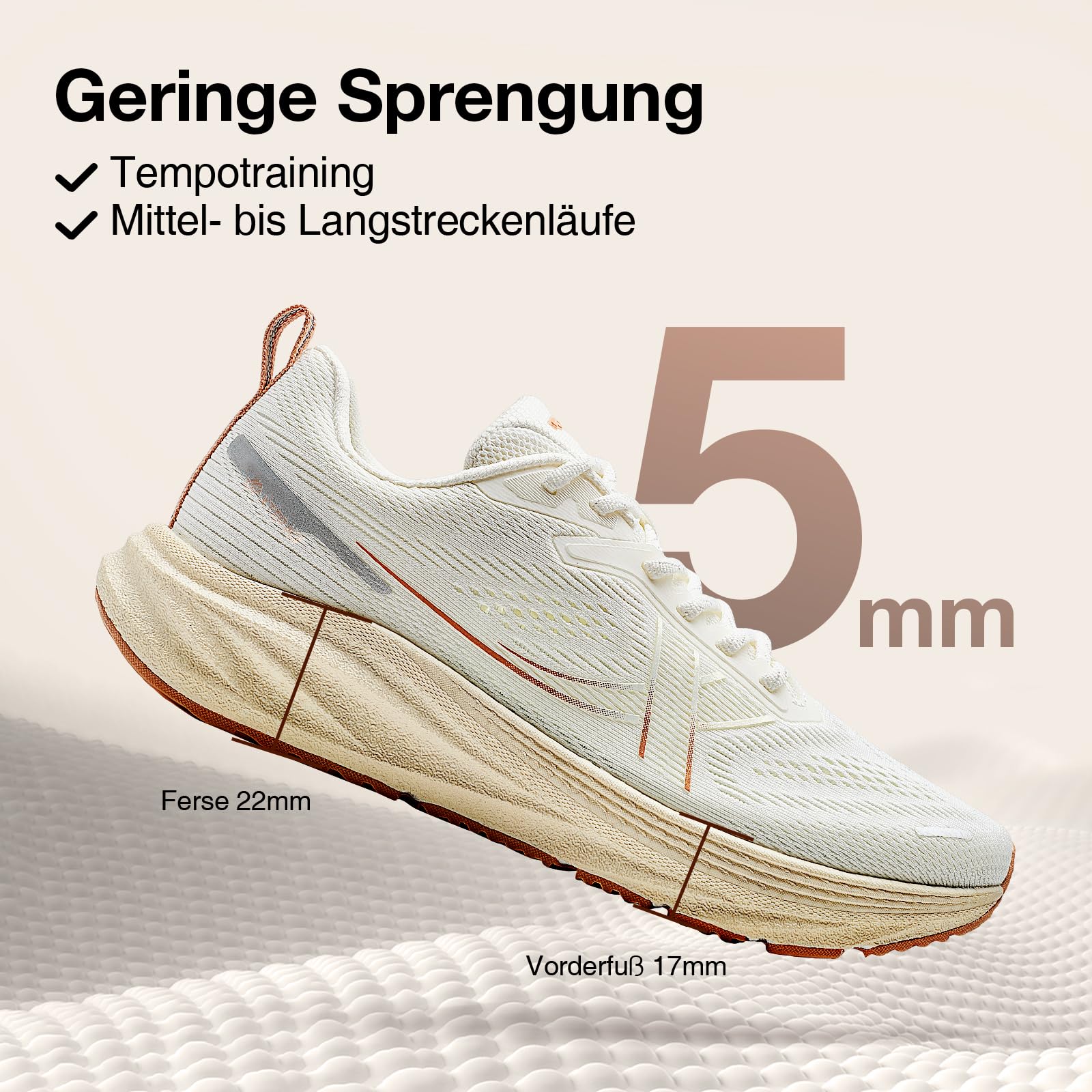 XTEP Damen Laufschuhe Weit, Dämpfung Joggingschuhe, Atmungsaktive Runningschuhe für Breite Füße, Leichte Sportschuhe mit Breite Passform, Weiß-Rosa, Gr.36-40