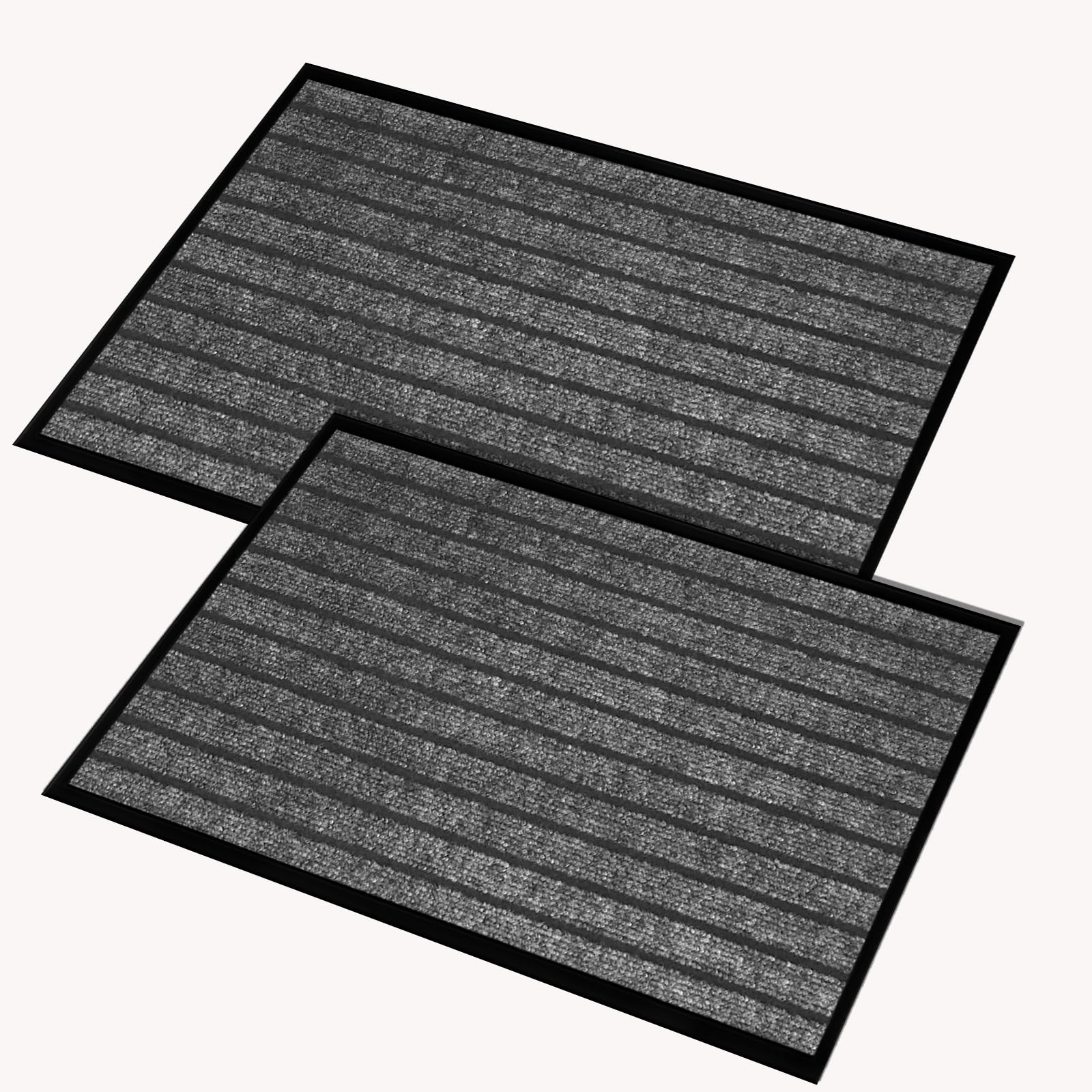 AMEHA Door Mat 80x300cm 2 Pack, Gray - Outdoor & Indoor Non Slip Washable Rug, Dirt Trapper Heavy Duty Rubber Floor Entrance Rug, Super Absorbent Front Doormat — image 1