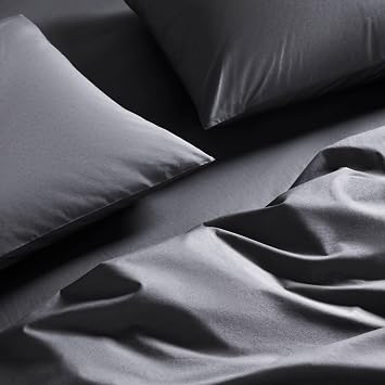 Brooklinen Luxury Percale Pillowcase - Set of 2 Standard Size, Slate Grey - 100% Long Staple Cotton with Envelope Closure