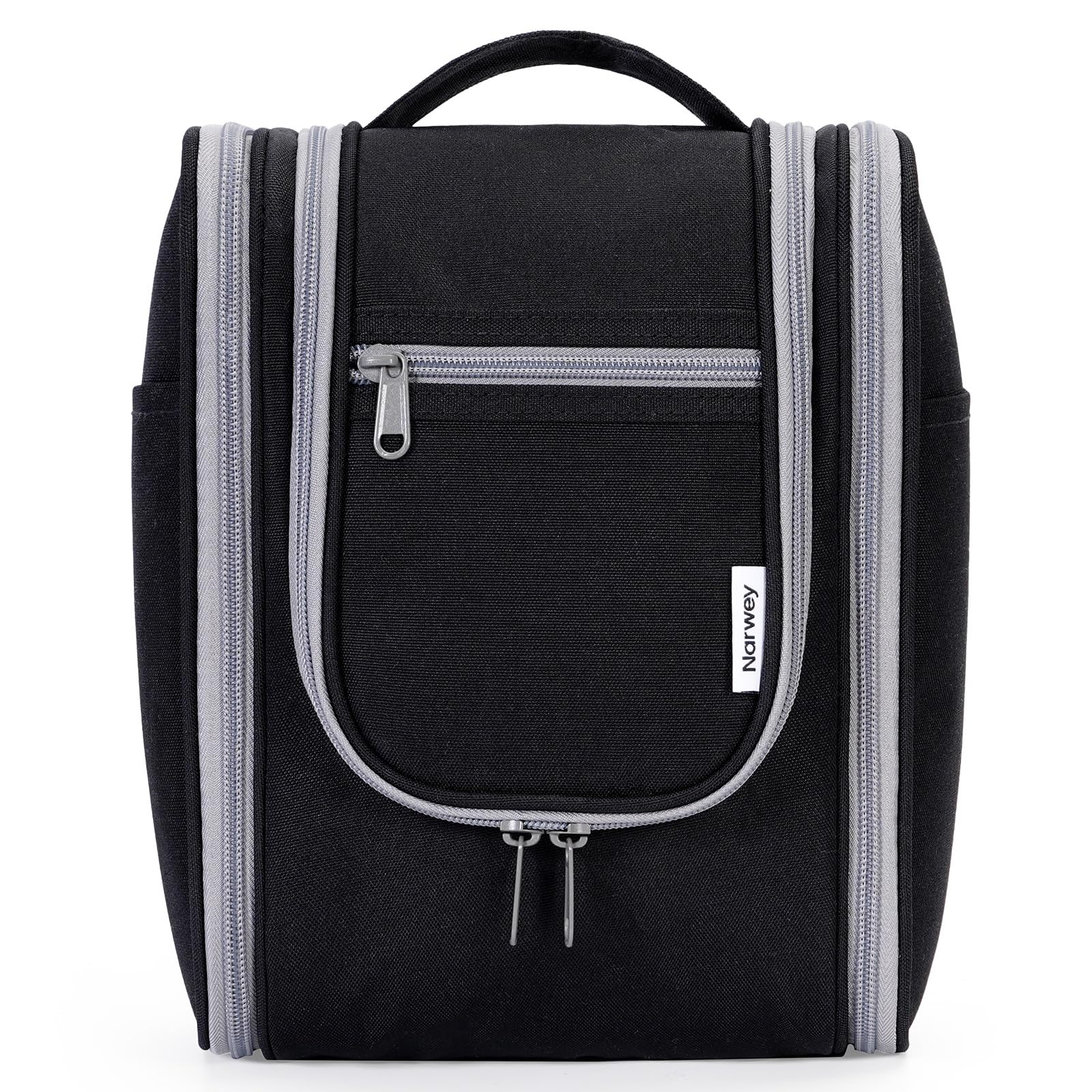 Narwey Kulturbeutel Herren zum Aufhängen, Klein Kulturtasche Kulturbeutel Herren Damen, Waschtasche Hanging Toiletry Bag Herren für Reise, Kosmetiktasche Make up Tasche für Frauen (Schwarz (Klein))