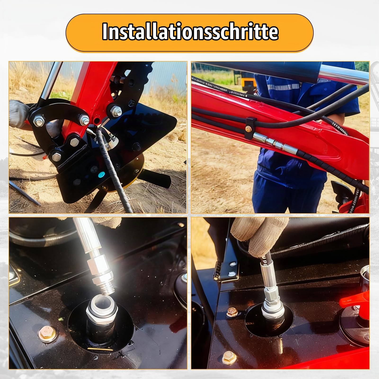 Rotationsmähwerk für Minibagger 1–2 t, mit 2 Bolzen | 90mm Spannweite, Rasenmäher Zubehör für Bagger, verschleißfest, robust für Gras, Bauernhöfe, Unkraut & Geländepflege