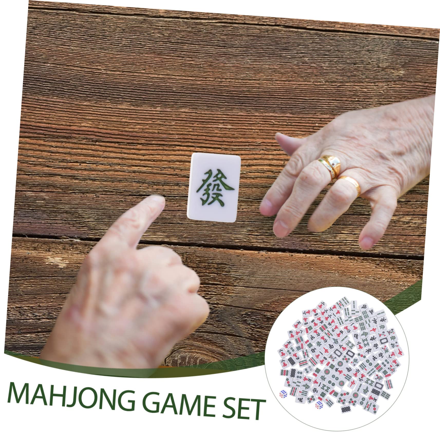 ifundom Kleiner Mahjong Satz 1 Satz aus Melamin für Mahjong Liebhaber | Reiseformat, Leichtes Satz, Klare Drucktechnik, Feine Verarbeitung, für Partys und Freunde