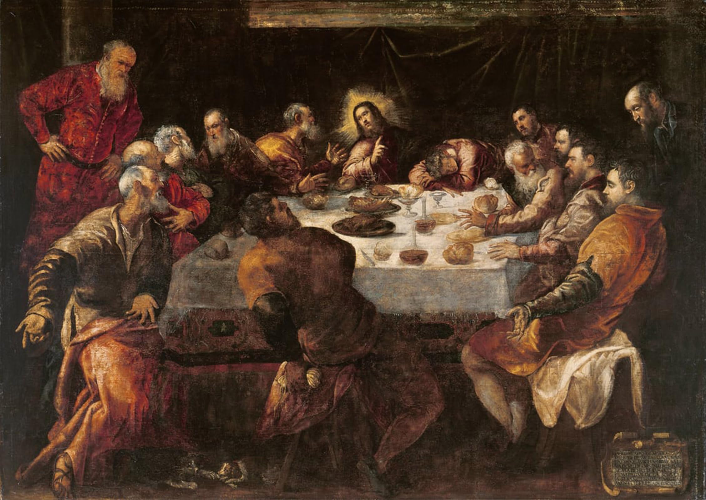 Affiche La Cène de Jacopo Robusti Tintoretto impression 60x90cm - 5