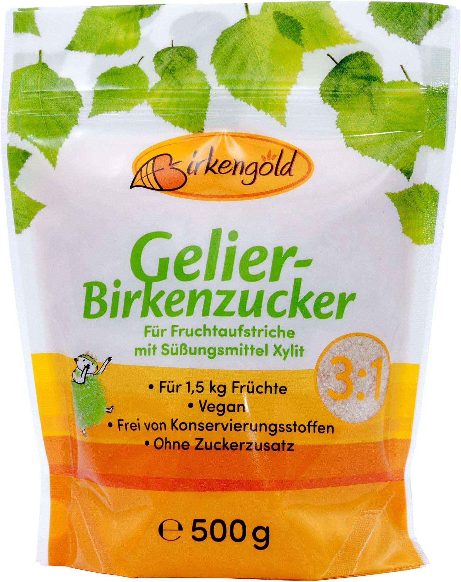 Birkengold Gelier-Birkenzucker 3:1 6 x 500 g