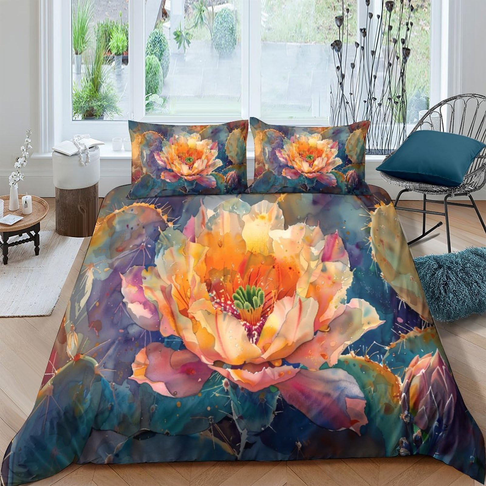 Ctjqhvkz Style-4 3D Printed Watercolor Peony Fitted Sheet Microfiber Soft Floral Mattress Cover For Bedroom Guest Room Decor Single（135X200cm）