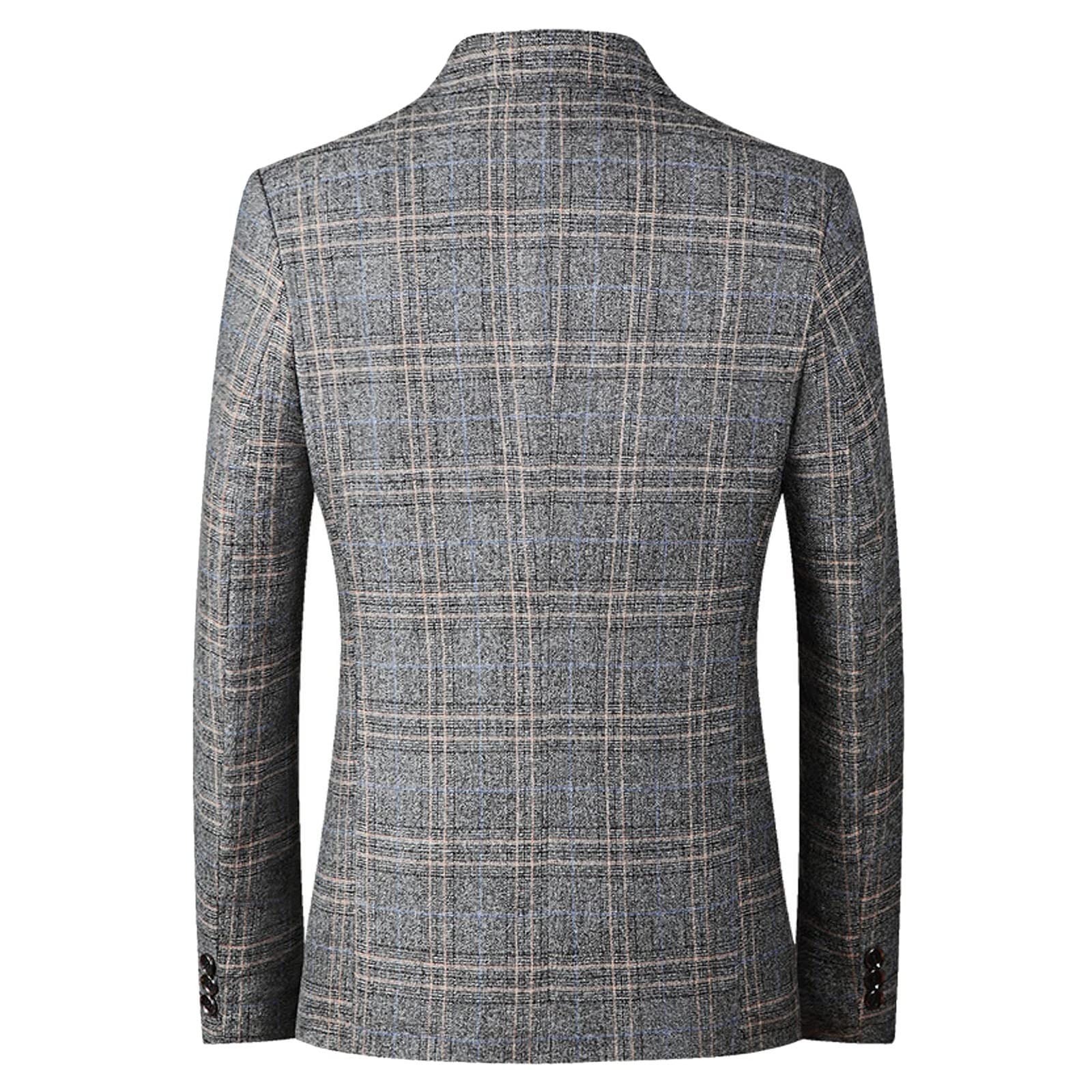 pvucpot Giacca sportiva da uomo, vestibilità normale, blazer, moderna, per il tempo libero, elegante, formale, festival, abbigliamento per ufficio, business, matrimonio, feste, ballo di fine anno