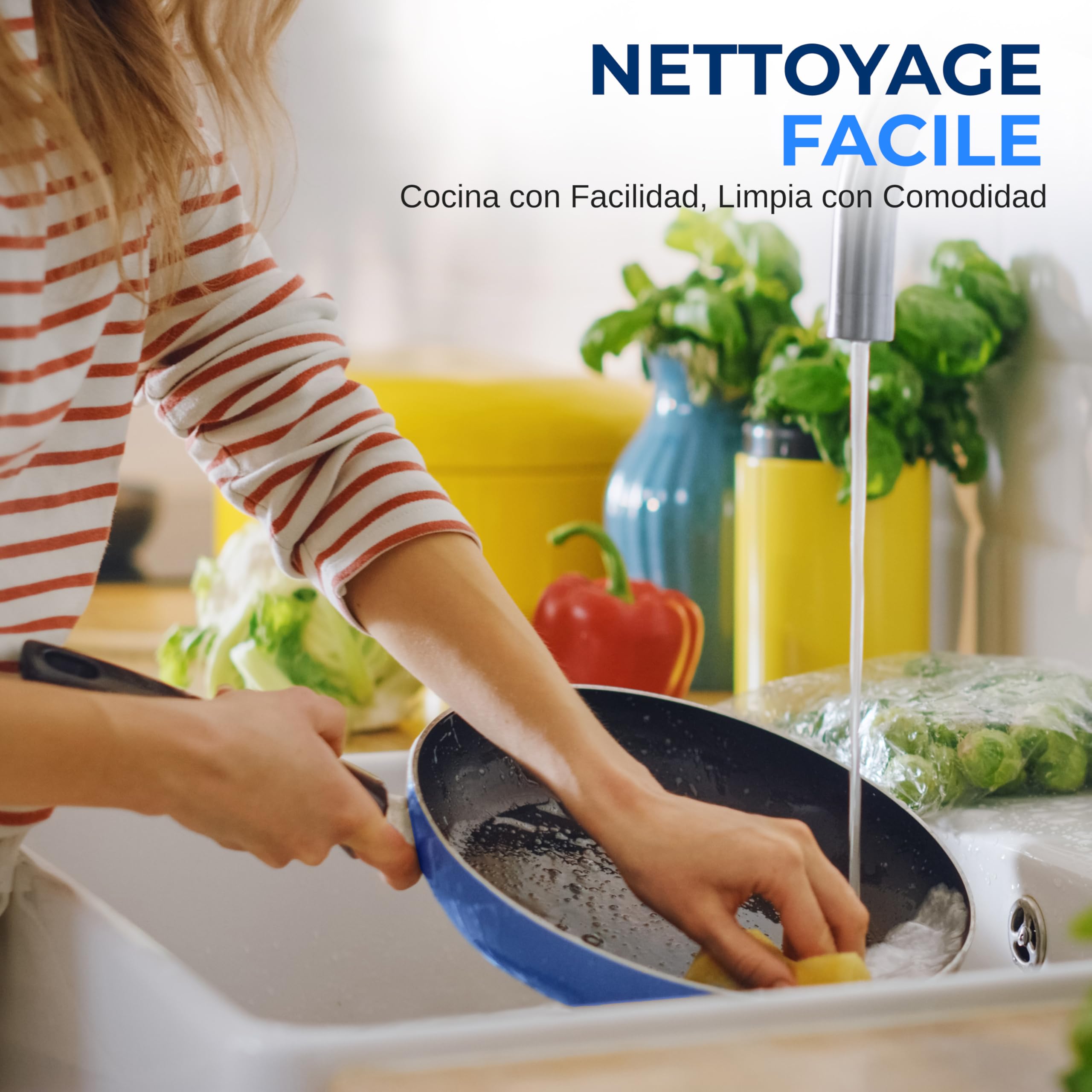 SereneLife Batterie de Cuisine 20 Pcs – Set de Casseroles, Poêles et Faitout Antiadhésif, Inclut Couvercles, Ustensiles et Couteaux, Compatible Gaz, Électrique et Lave-Vaisselle, Résistante Chaleur