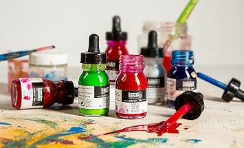 Liquitex Professional Acrylic Ink, 1-oz (30ml), Aqua Color Set, Set of 6