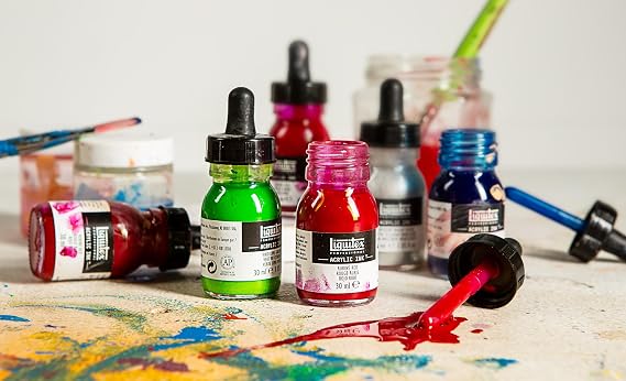 Liquitex Professional Acrylic Ink, 1-oz (30ml), Aqua Color Set, Set of 6
