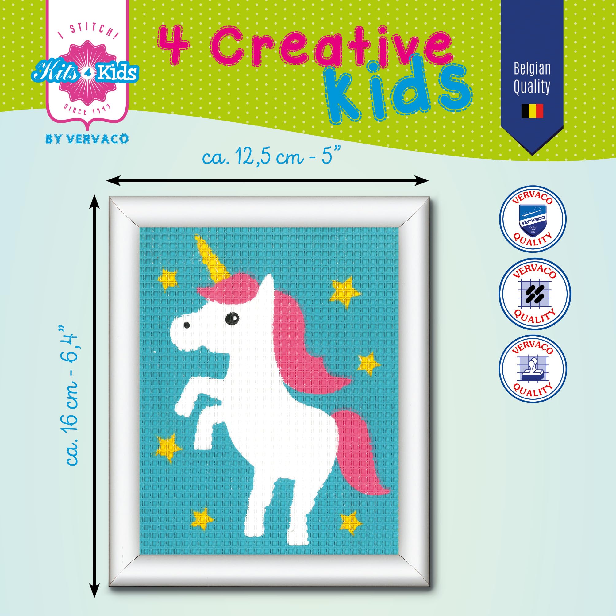 Kit Ricamo Unicorno Vervaco - Cotone E Acrilico - 12.5x16 Cm - Per Principianti E Appassionati - Foto 6