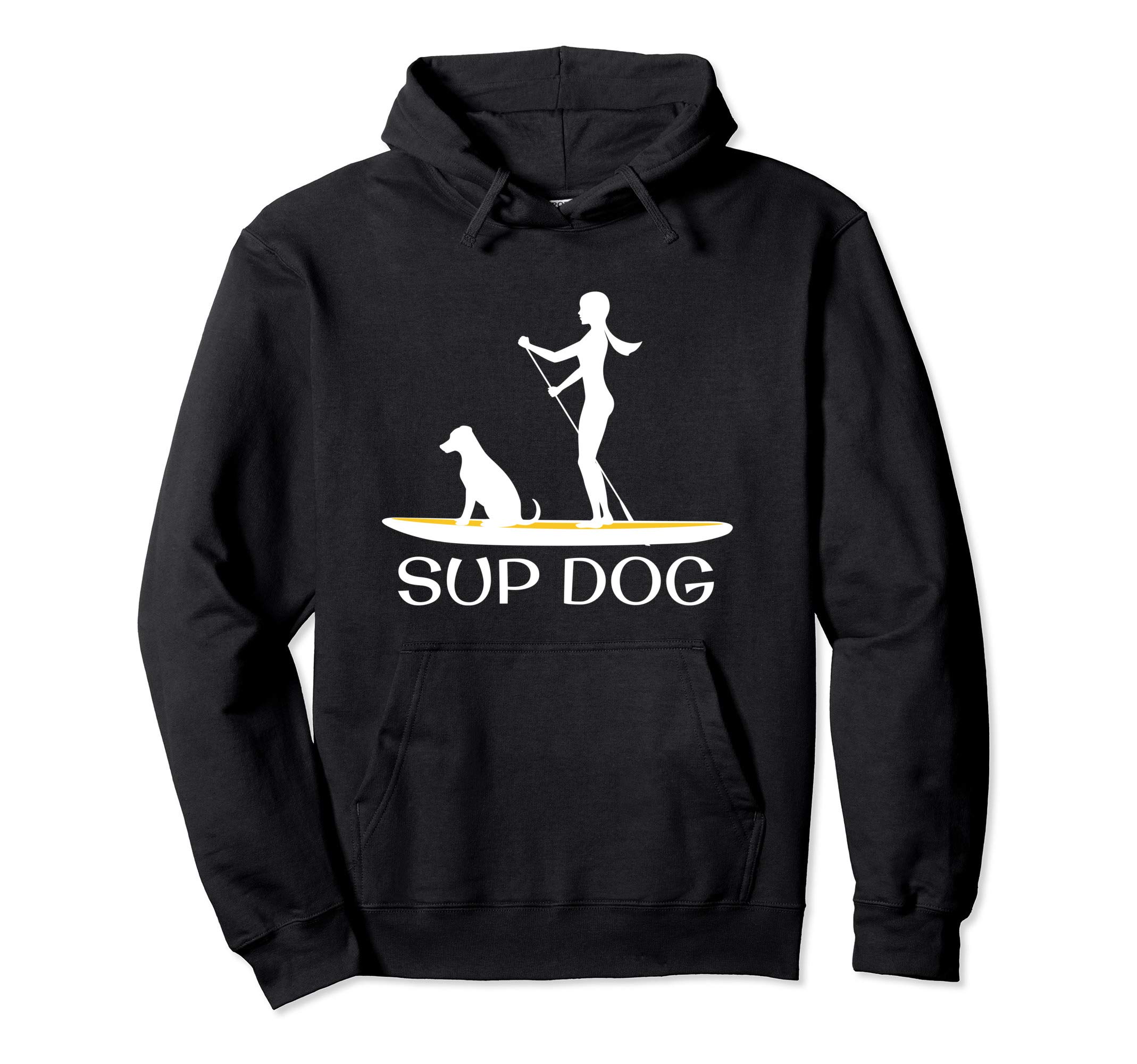 SUP DOG - Stand Up Paddleboarding Pullover Hoodie, Black