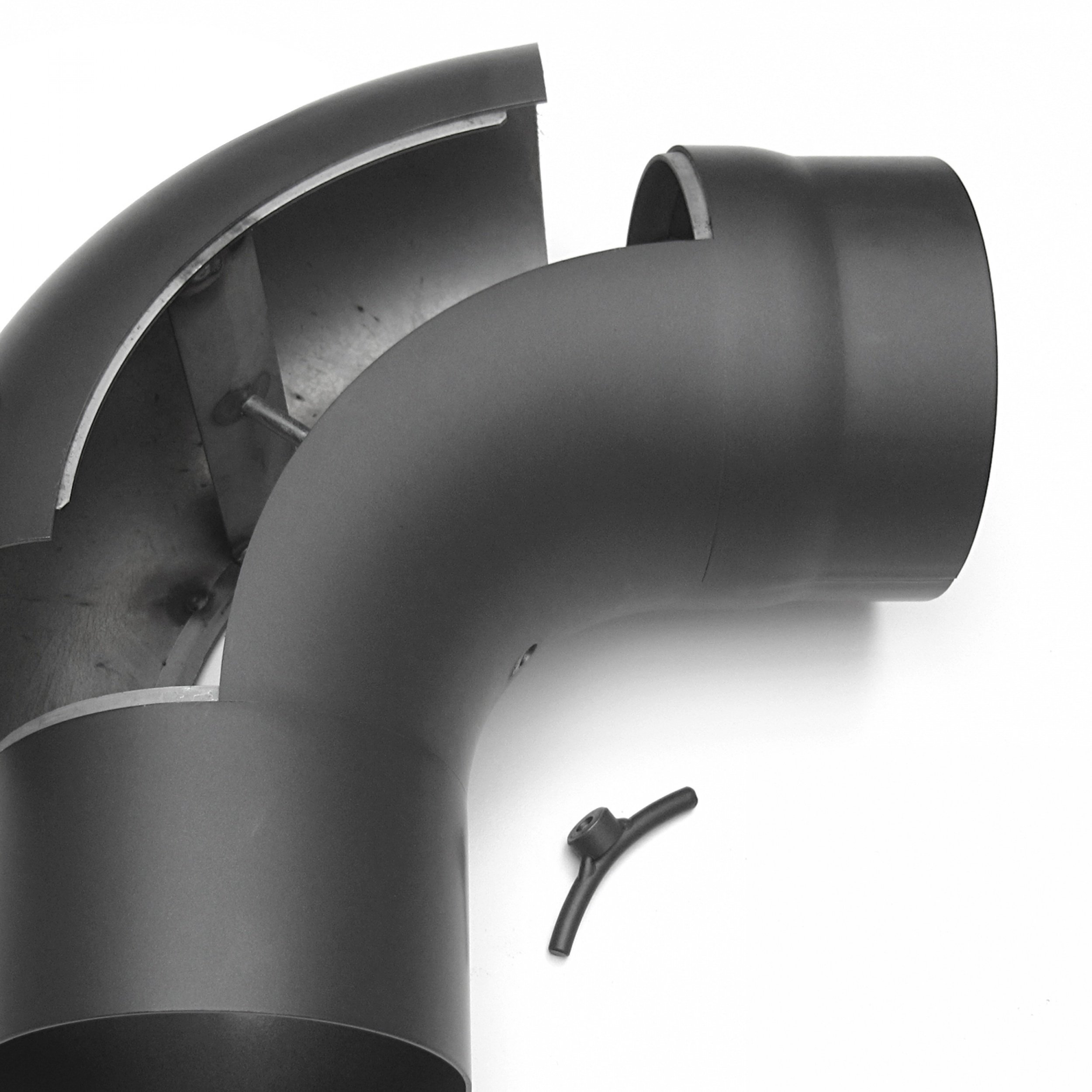 raik SH018-150-gg Raik Rauchrohrbogen/Ofenrohr 150mm - 90° gezogen gussgrau