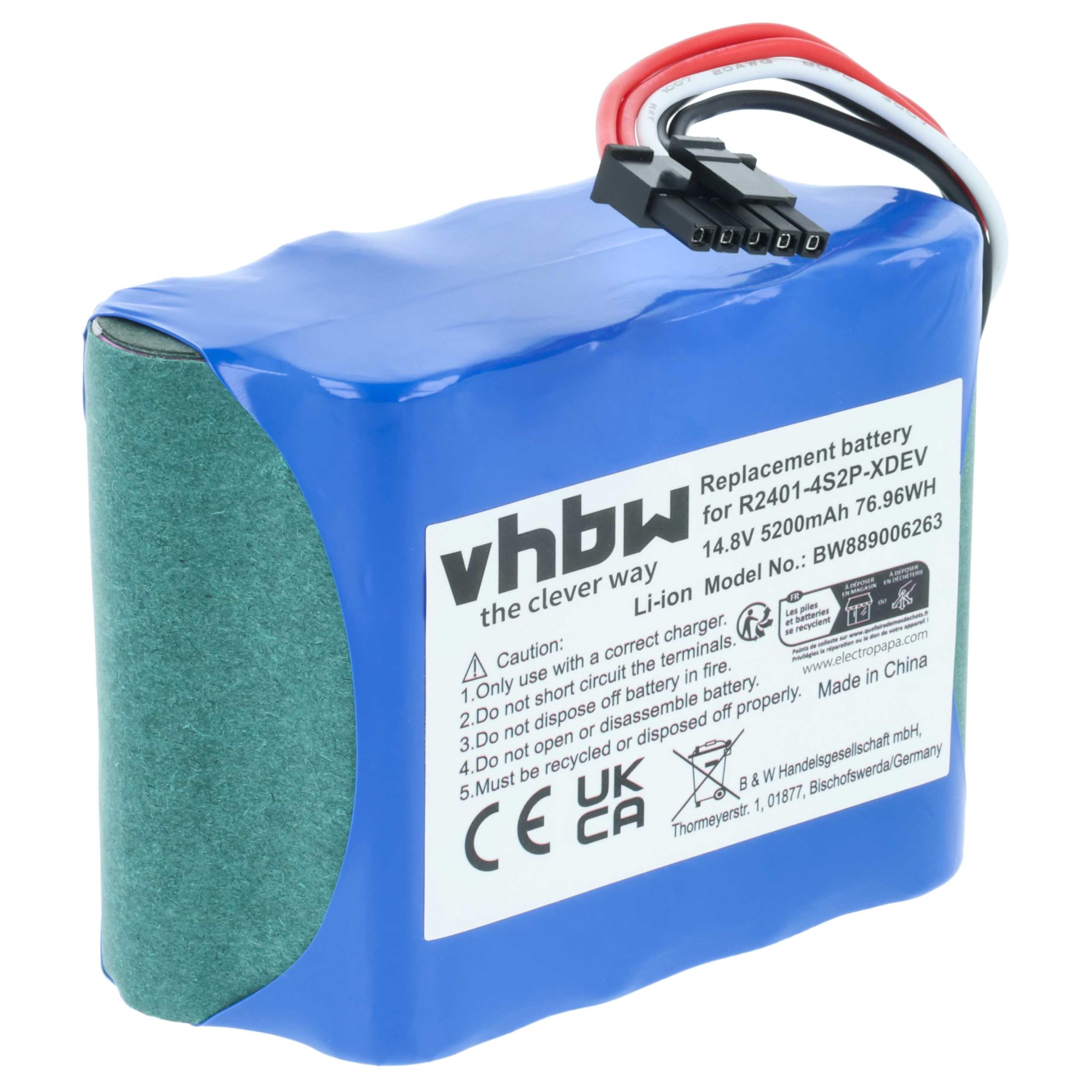 vhbw Akumulator kompatybilny z robotem odkurzającym Dreame X40 Pro Ultra (5,2 Ah, 14,8 V, litowo-jonowy)