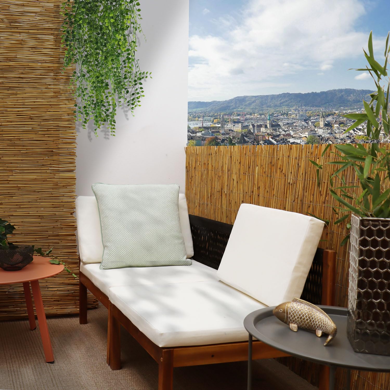 urfence Brise Vue Jardin 110x600 Canisse Roseau Opaque - Clôture Balcon Terrasse Pergola Carport - Pare Soleil Coupe Vent - Barriere Exterieur Protection Intimité Paravent Occultant Naturel Résistant