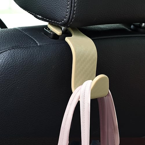 Miniatura 41 de Amooca Paquete de 4 ganchos para reposacabezas de asiento de automóvil, organizador universal de almacenamiento de automóvil, para bolso, bolso, Gris