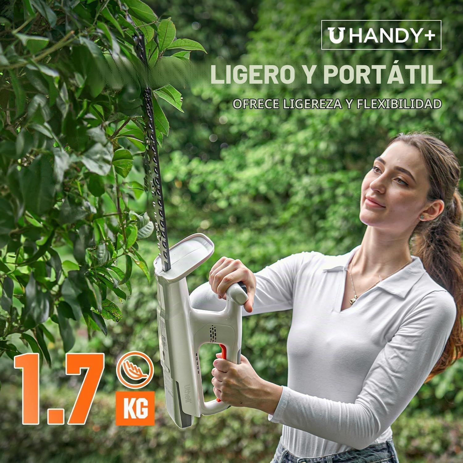 Litheli Recortasetos a batería 20V con batería de 2,0 Ah, Hedge Trimmer mit einem 2,0 Ah Akku. ergonomischer Griff, 45CM Messerlänge für leichte Trimmarbeiten, Leicht Gewicht