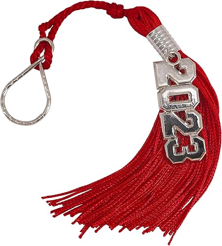 GraduationMall Llavero de borla de graduación con dije extraíble de año de plata 2023, llavero de graduación, regalo para él y ella, rojo, 1 unidad