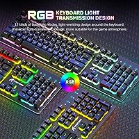 Vista 2 de Combo de teclado y mouse inalámbricos para juegos, receptor dual tipo C/USB 2.4G, retroiluminación RGB Chroma de tamaño completo, recargable 4200