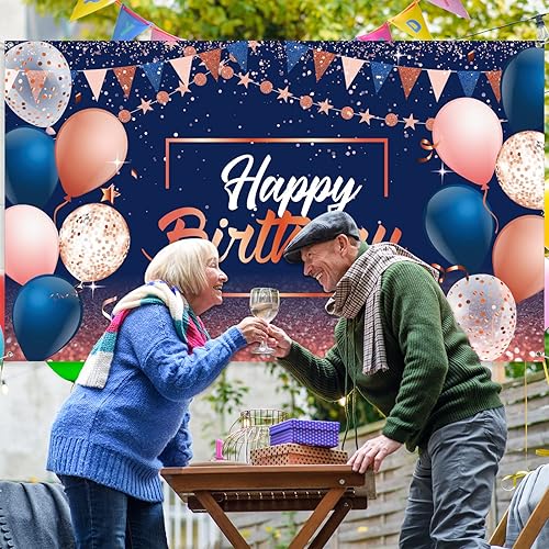 Miniatura 34 de Tatuo Cartel de fondo de decoración de feliz cumpleaños, cartel de fondo de cumpleaños con purpurina, suministros de fiesta, fondo de fotos