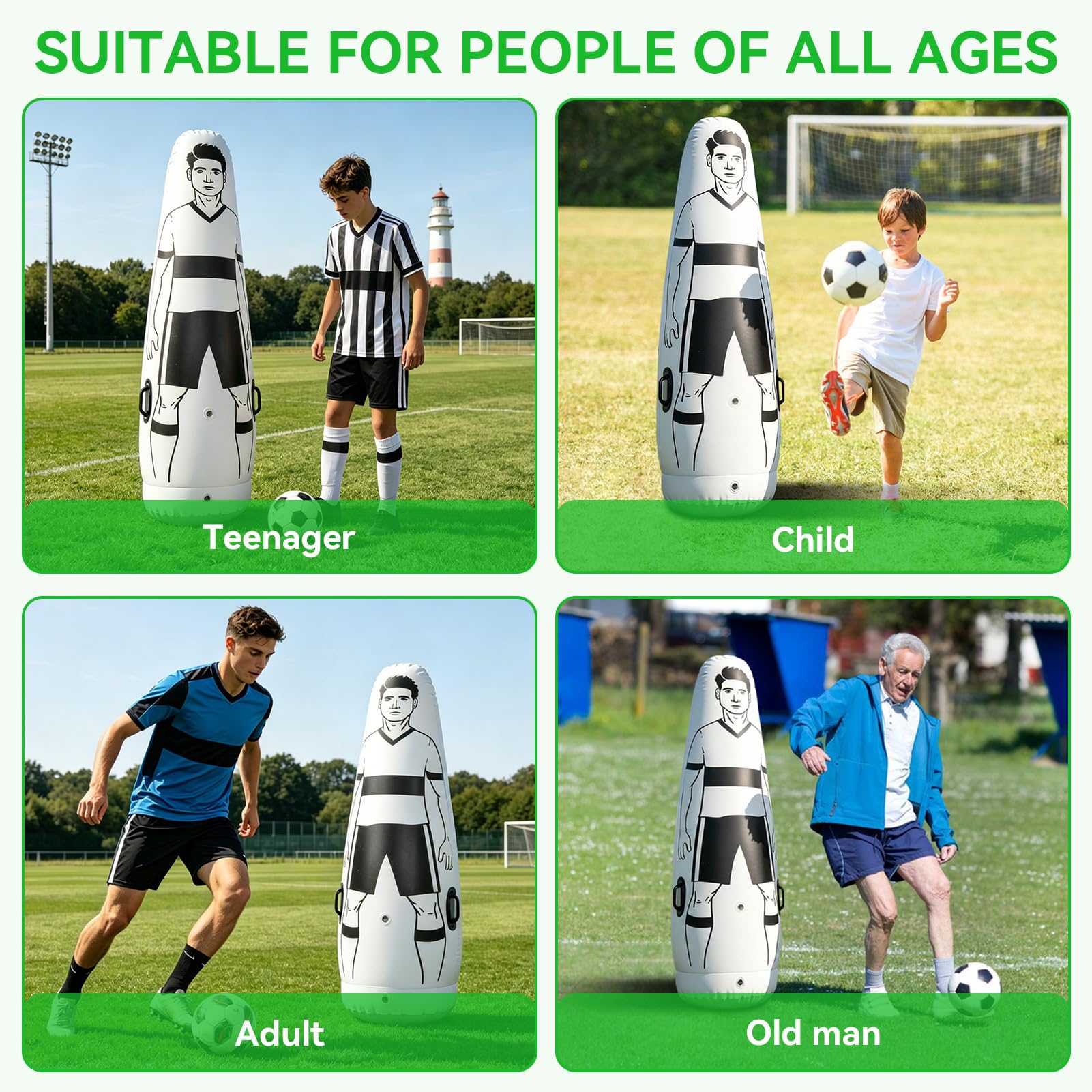 Mannequin de Football Gonflable, entraînement de Football Portable, défenseur Mural, gobelet d'entraînement de Football pour Enfants et Adultes