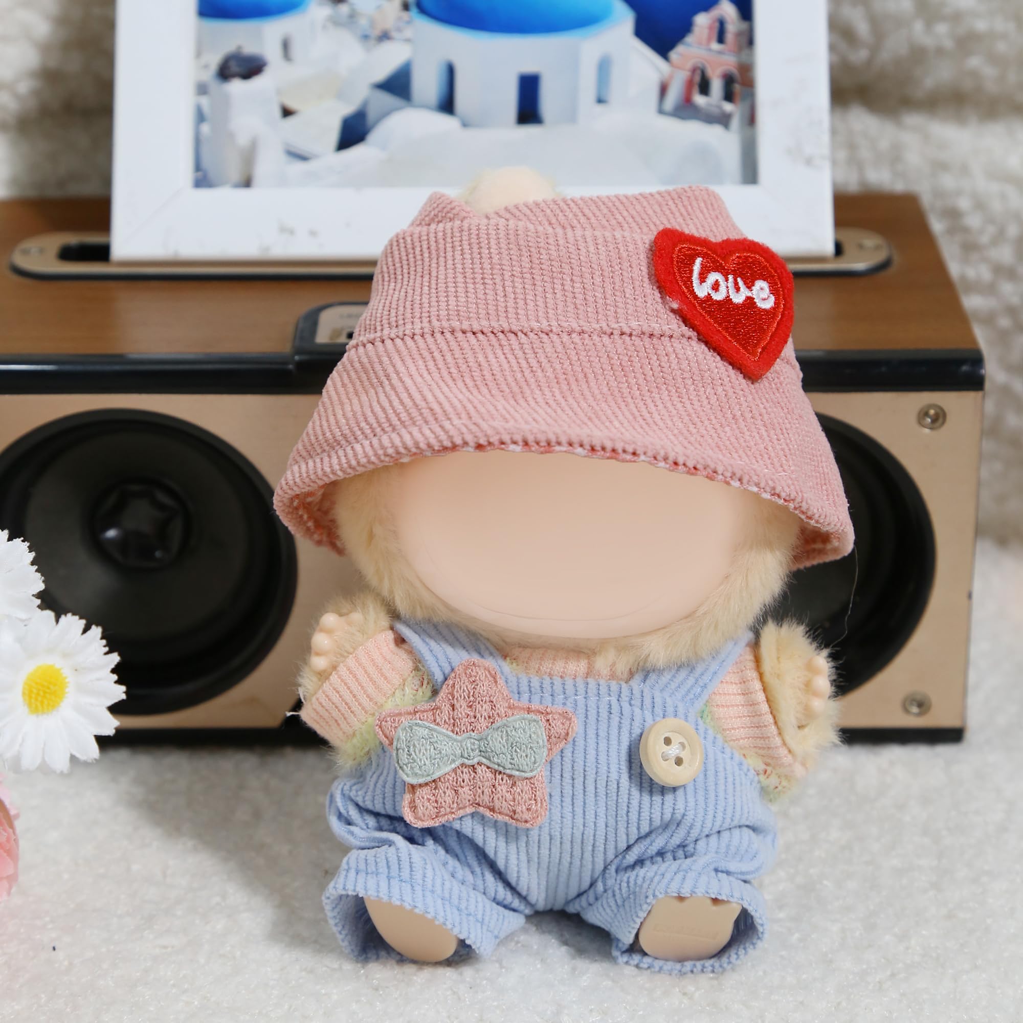 Plush Toy, Black Style Outfit Set for Doll, Toy Girl Clothes for Doll with Headband and Bow Tie,Perfect for Display or Play (Pink) - Image 7 thumbnail