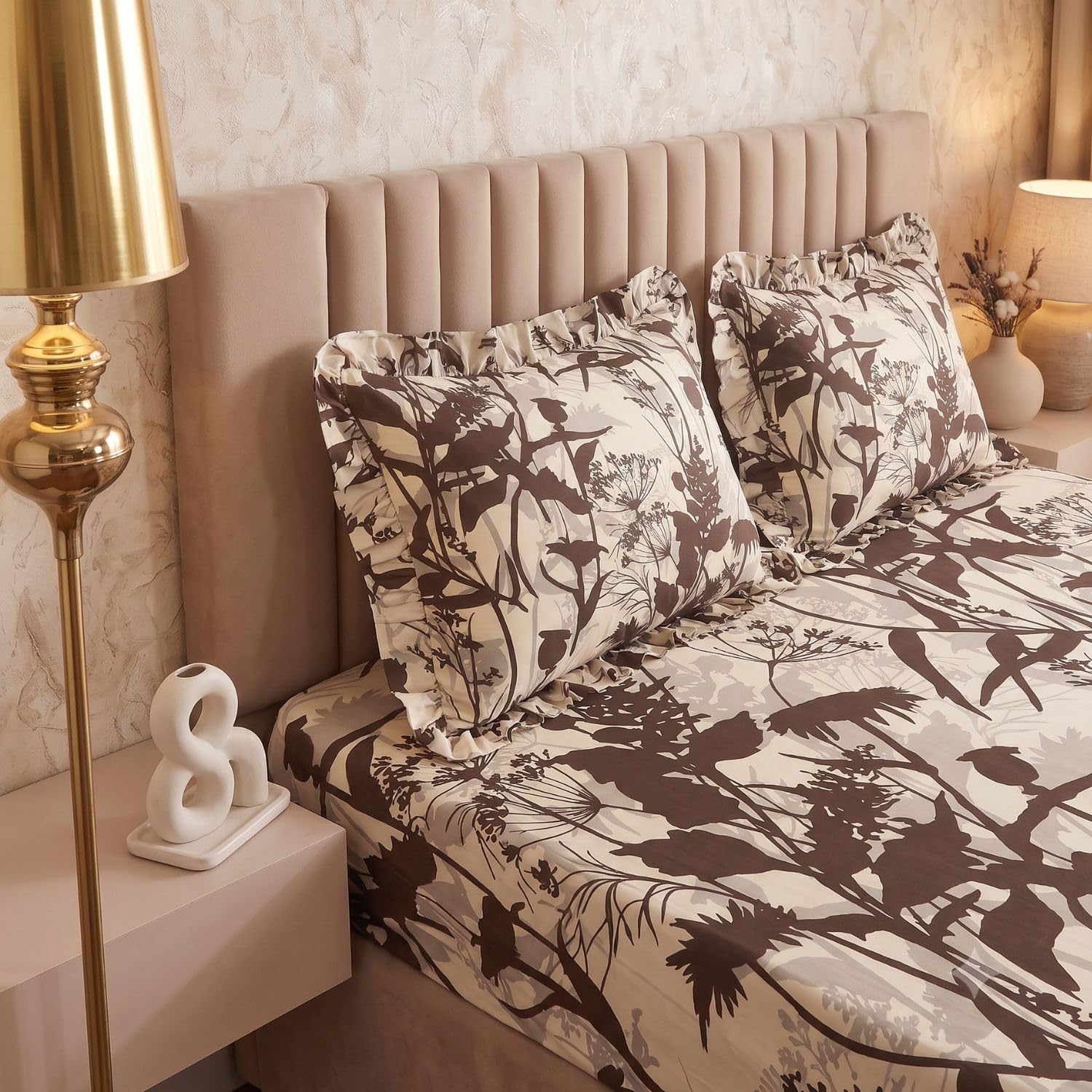 Boho Fitted Bedsheet - Yellow Abstract Design -14