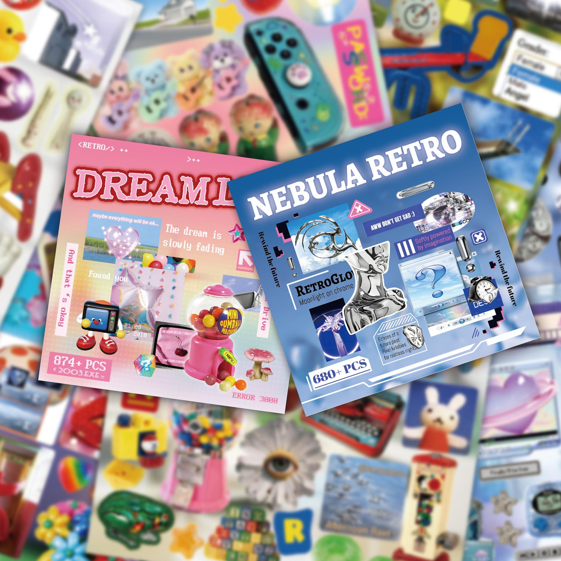 1500+ Pcs Aesthetic Sticker Book for Journaling