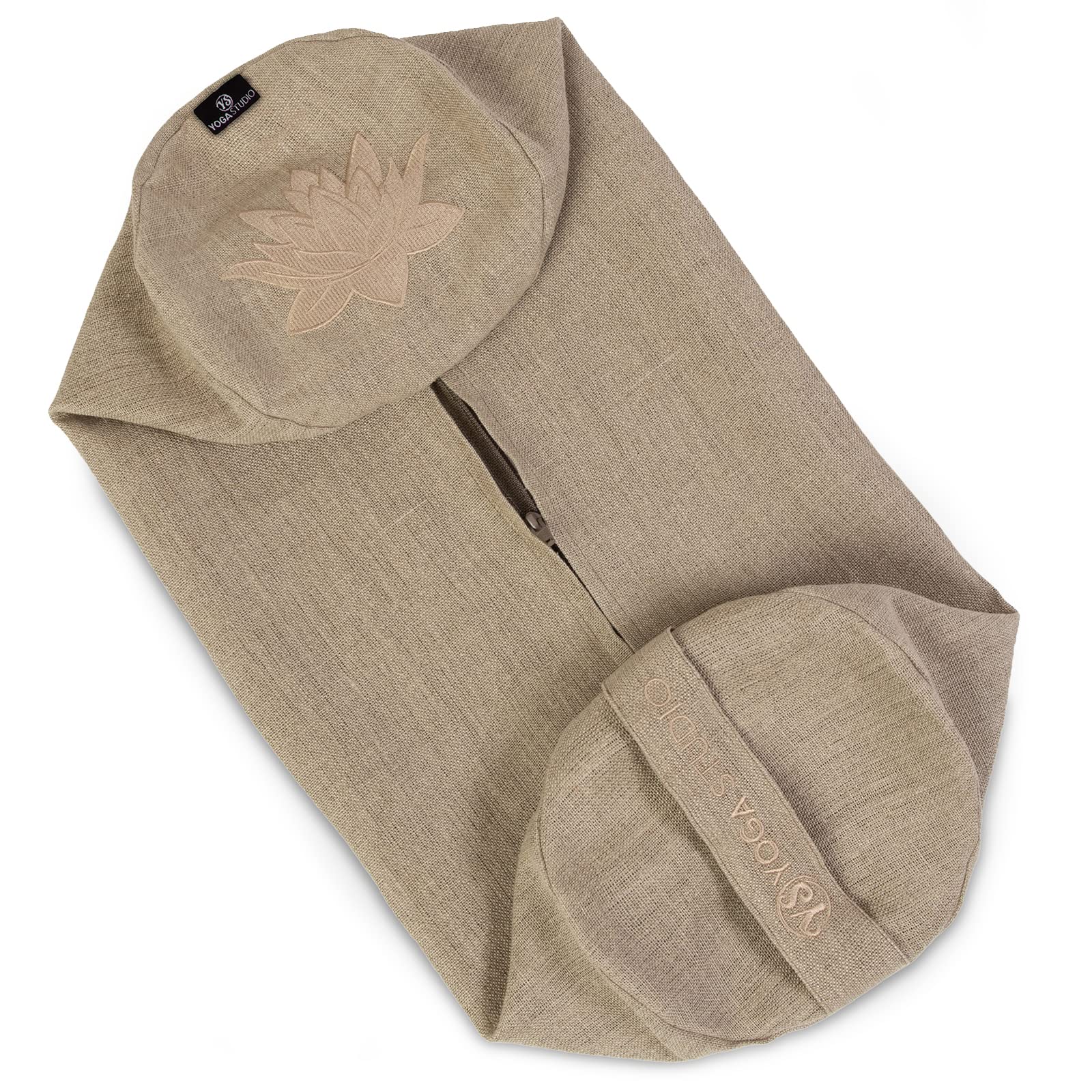 Yoga Studio Spare Organic Cotton Bolster Covers With Handle And Zipper (Natural Hemp)