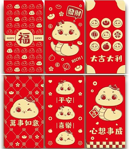 Miniatura 8 de XJSGS Sobre rojo de Año Nuevo chino sobre rojo en forma de abanico con 8 ranuras para tarjetas Hong Bao 2023 sobres de dinero de la suerte de conejo