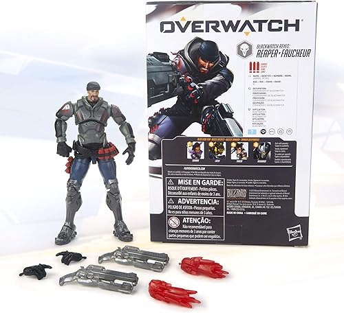 Miniatura 9 de Hasbro Toys Overwatch Ultimates Series Blackwatch Reyes (Reaper) Skin Figura de acción coleccionable de 6 pulgadas