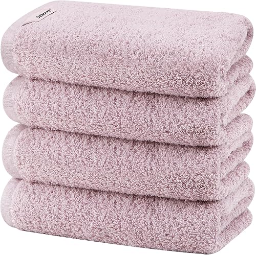 Miniatura 91 de SEMAXE Juego de 12 toallas de 100% algodón, 13 × 13 pulgadas, toallas suaves amarillas para la cara – súper absorbentes y de secado rápido, paño