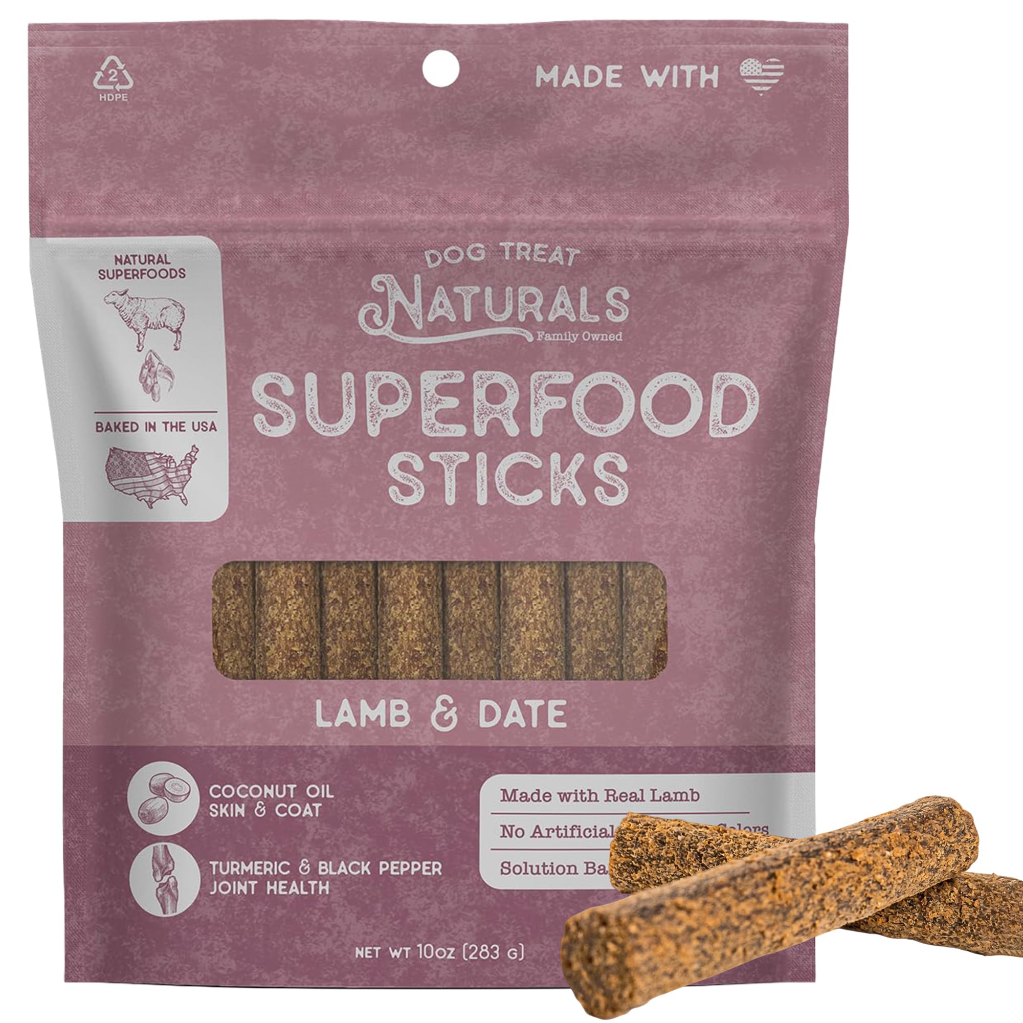 Amazon.com : Dog Treat Naturals Superfood Sticks, Lamb & Date