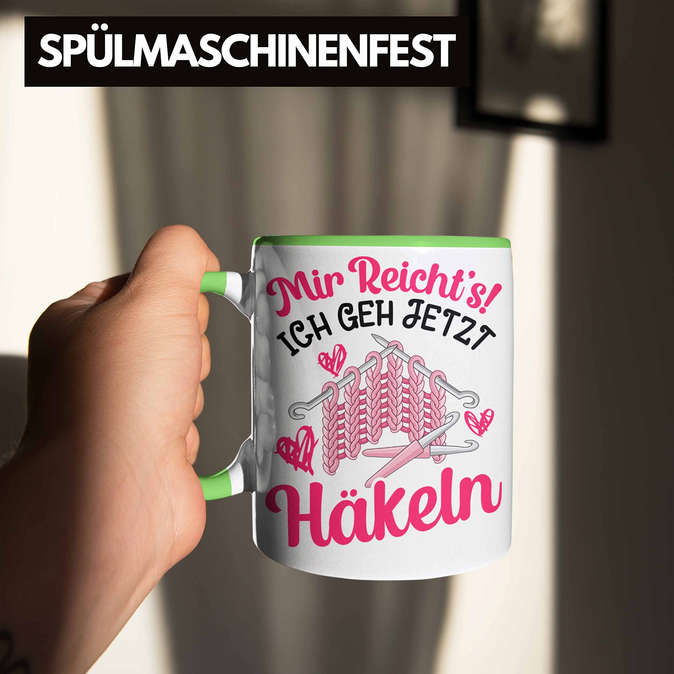 Lustige Tasse "Mir Reichts, Ich Geh Stricken" - Süßes Geschenk Für Oma & Rentner | Rot, Spülmaschinenfest