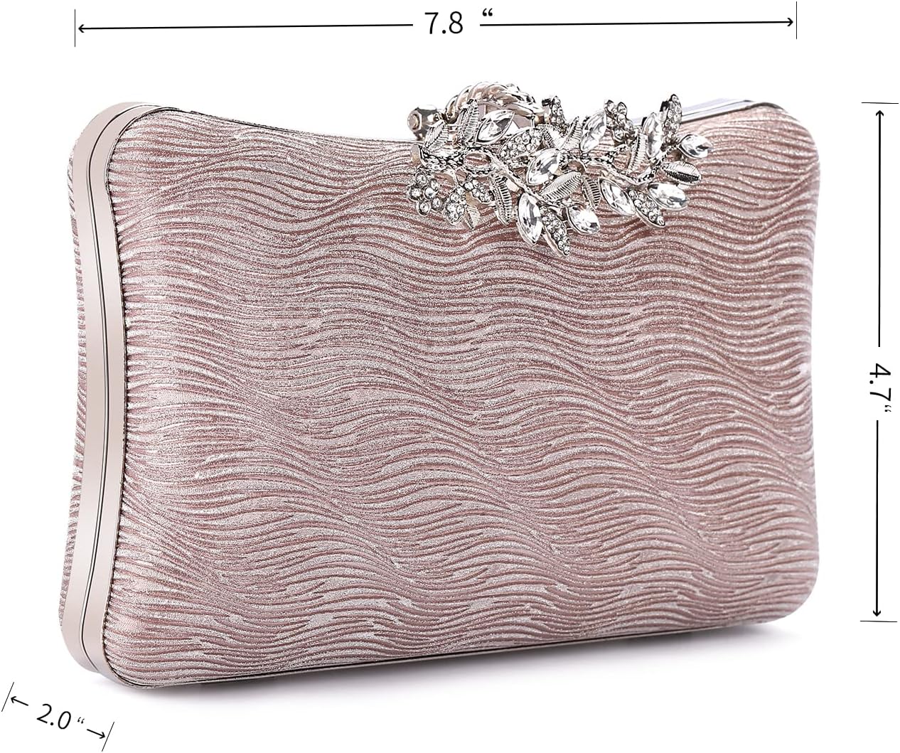 Velvet Evening Bags For Women With Flower Closure Rhinestone Crystal Embellished Clutch Purse For Party Wedding - Image 2