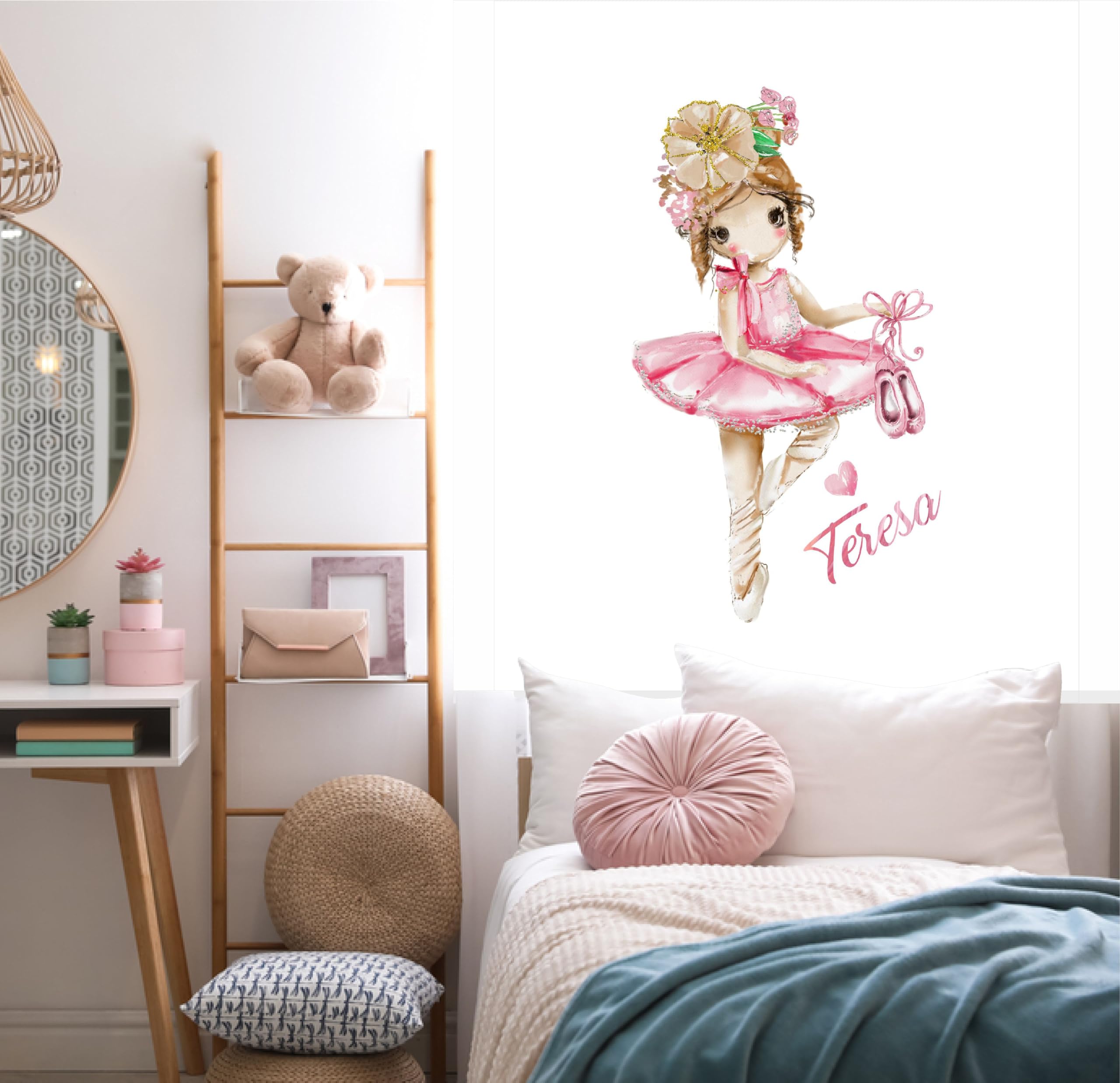 Estores infantiles niña personalizados, Estor infantil dibujos Bailarina T-rsa-. Estor enrollable translucido habitación niña. Cortinas y estores infantiles (140x170)