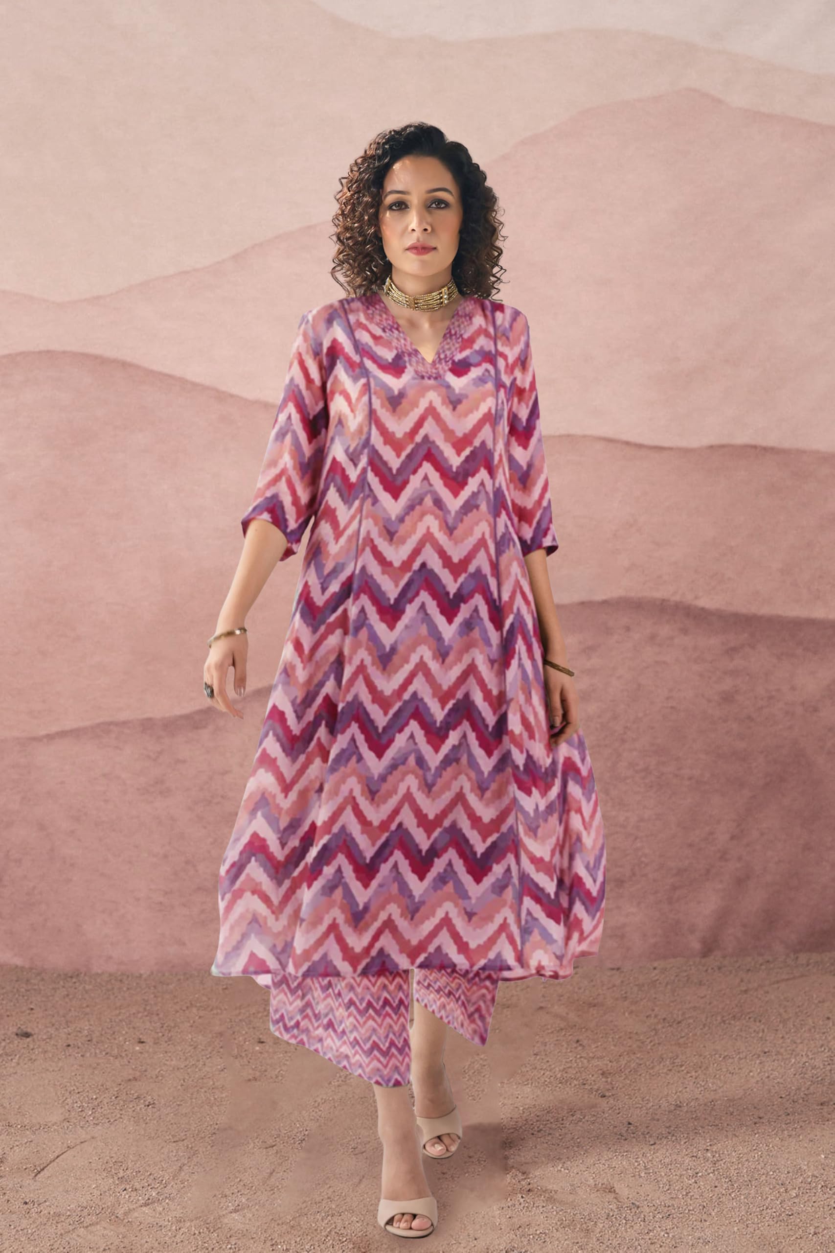 Toochki Co Ord Set For Women | Casual Wear Pant Top Set | Fancy Co-Ord Set | Full Pair Set | Women Kurta Sets Kurtis | Two Piece Co Ord Sets | Coord Sets For Women | Printed Cotton Co Ord Set Peach