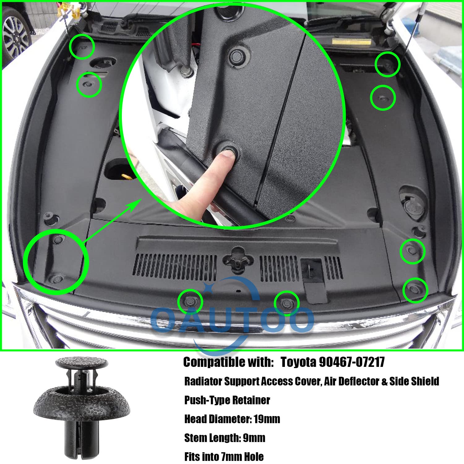 10 Piece Clip Set Genuine Toyota Grille Retainer Clips - 10-Piece Set For 4Runner & Tacoma (90467-12040) OEM 90467-12040 Clips - Foto 2