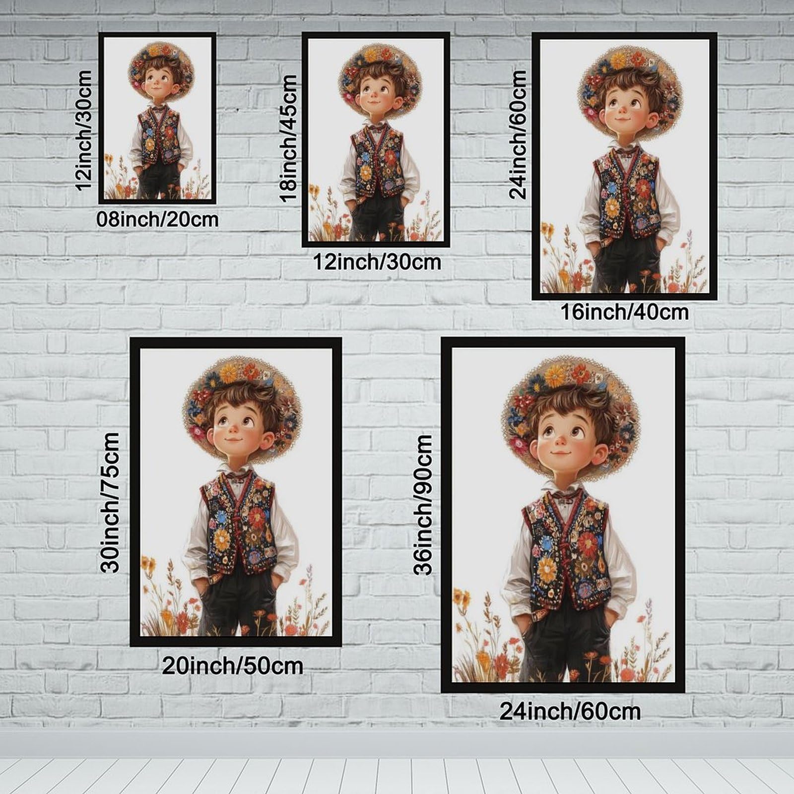 1 poster su tela, motivo: ragazzo polacco in costume tradizionale folk, decorazione artistica da parete per soggiorno e camera da letto, 50,8 x 76,2 cm (lunghezza x larghezza)