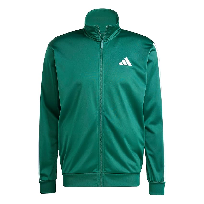 adidas Uomo 3 Stripes Tricot Regular Track Top, Collegiate Green, XXL