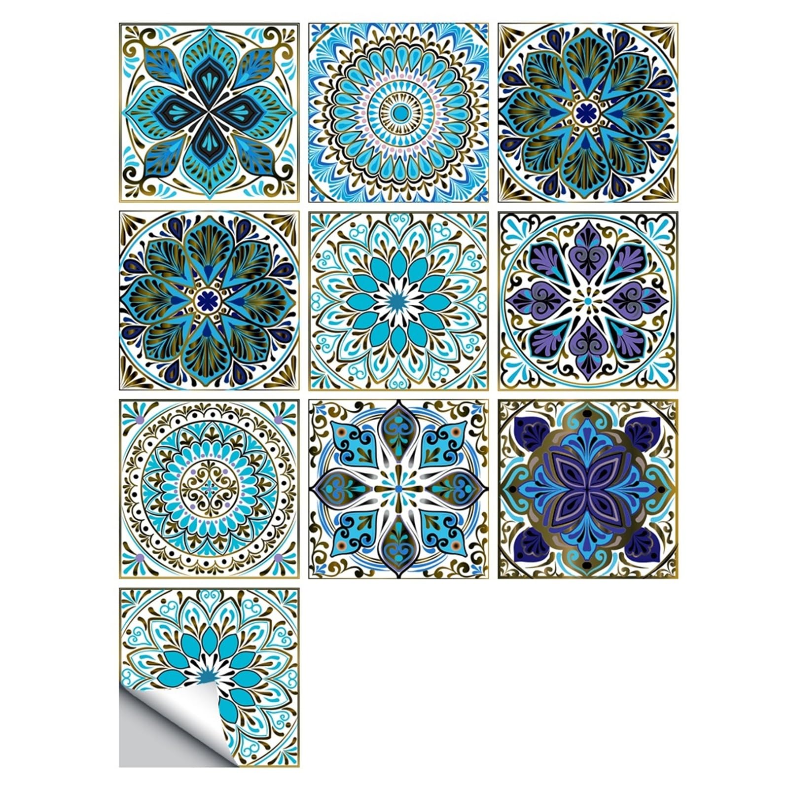 EJvkrbtx Matte Floor Tile Stickers Multicolor 10pcs 10x10cm,15x15cm,20x20cm(Color 5,20cmX20cmX10pcs)