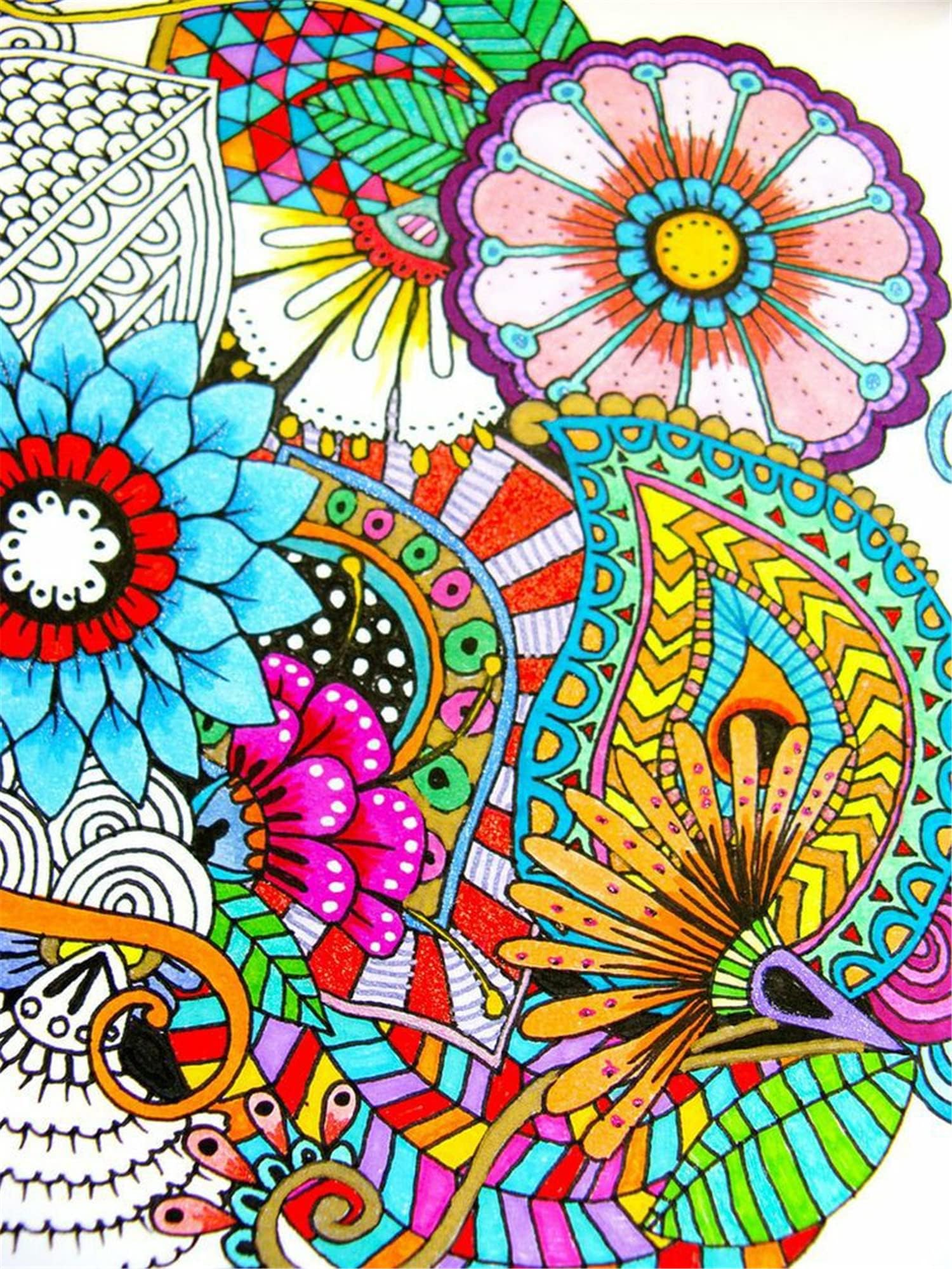 Cross Stitch Kits Stamped, OWN4B Colorful Mandala Printed Pattern 11CT 14.2x18.1 inch DIY Embroidery Kit (Mandala)