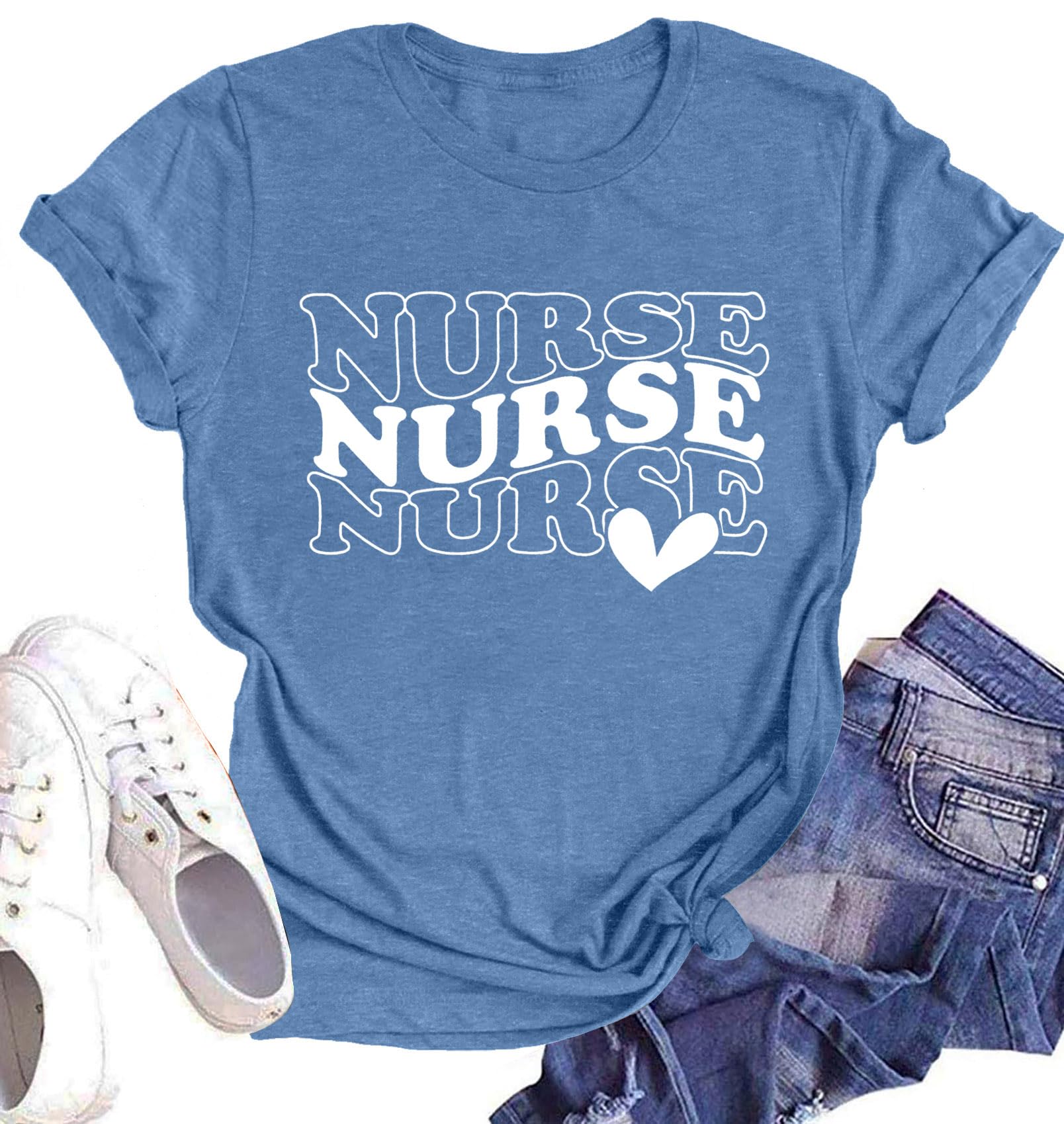 PECHARNurse Shirt for Women Nursing School Tshirt Inspiration Nurses Gift Tees Casual Nurses Blouse Tops