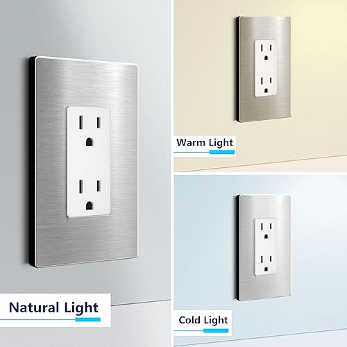 Miniatura 4 de LIDER Placa decorativa de pared de metal, resistente a la temperatura y a los impactos, acero inoxidable 430, cubierta sin tornillos, decoración