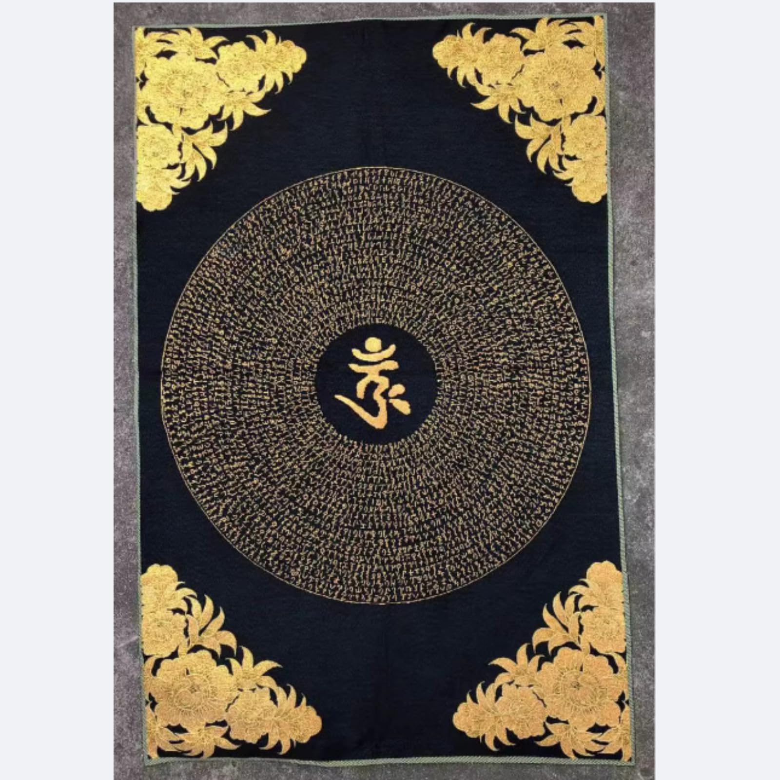 FENNYYAR The Shurangama Mantra Thangka Stickerei Brokat Tibet, 90 cm, Eingangshalle, tibetische Wandmalerei, Dekoration