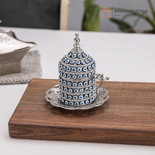 Miniatura 9 de Alisveristime Juego de tazas de café turco, auténtico café turco griego árabe con platillo (mejora tu experiencia de café ahora) (1 unidad) (diseño